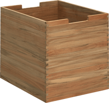 Cargar imagen en el visor de la galería, Wooden planter box with a natural finish on a black background