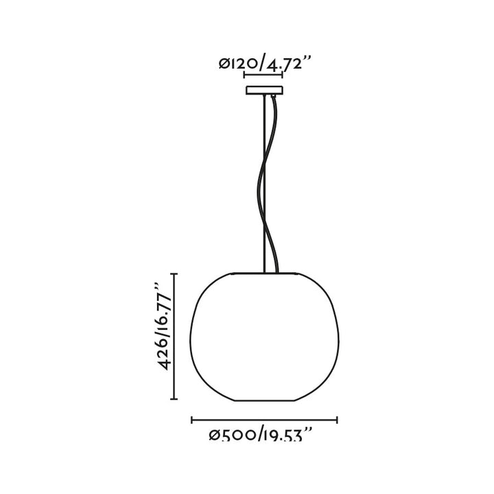 Faro Barcelona Faro 500 Tierra Pendant Lamp ModMobili dimensions 