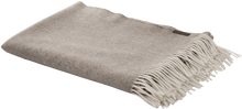 Cargar imagen en el visor de la galería, Beige blanket with white fringes on a transparent background
