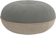 Cargar imagen en el visor de la galería, Round gray ottoman with a contrasting band on a white background
