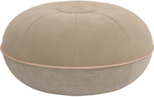 Cargar imagen en el visor de la galería, Round beige ottoman with a contrasting band on a white background
