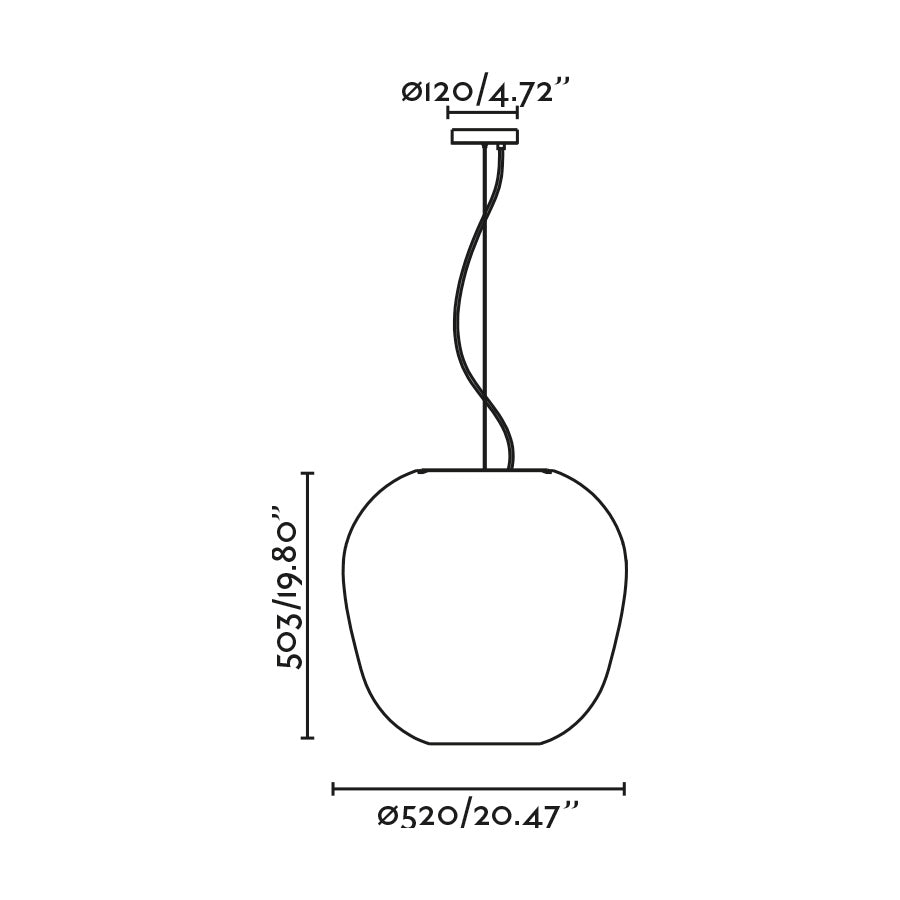 Faro Barcelona Faro 520 Tierra Pendant Lamp ModMobili dimensions