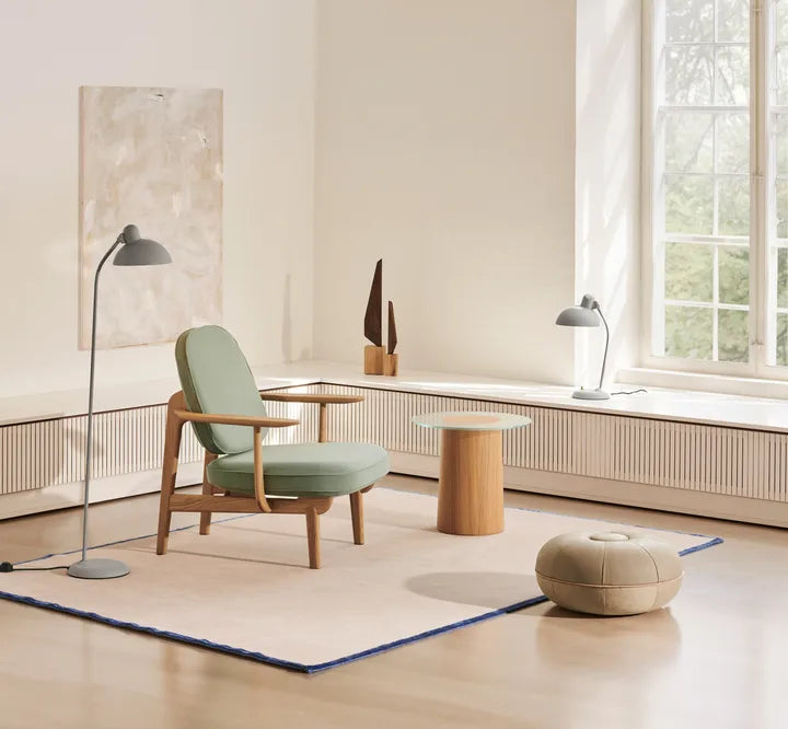 Hygge scene featuring Fritz Hansen furnishings