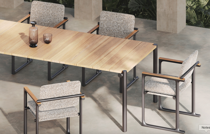 modmobili vondom tulum dining chairs, dining table and coffee table
