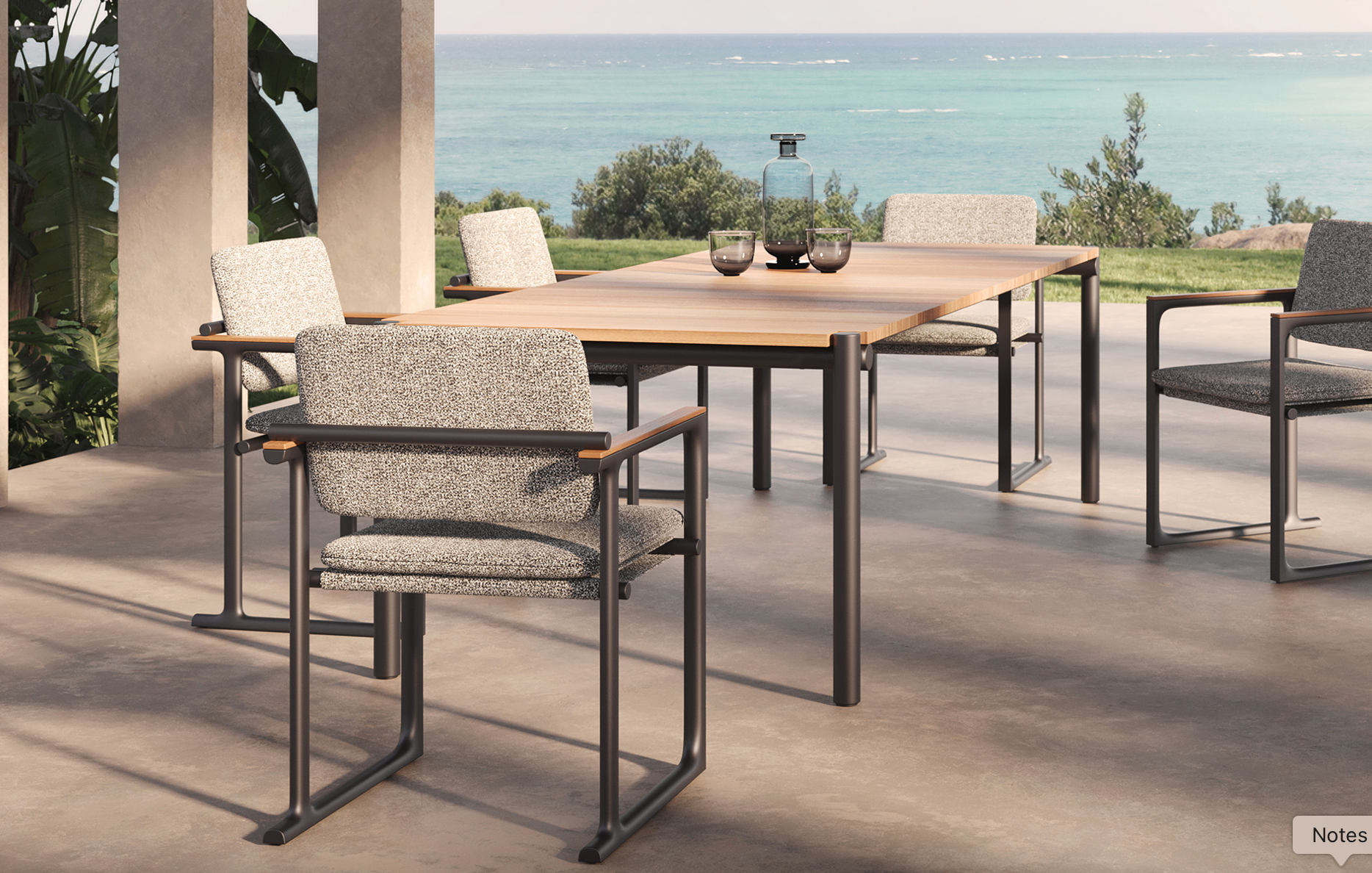 modmobili vondom tulum dining chairs, dining table and coffee table
