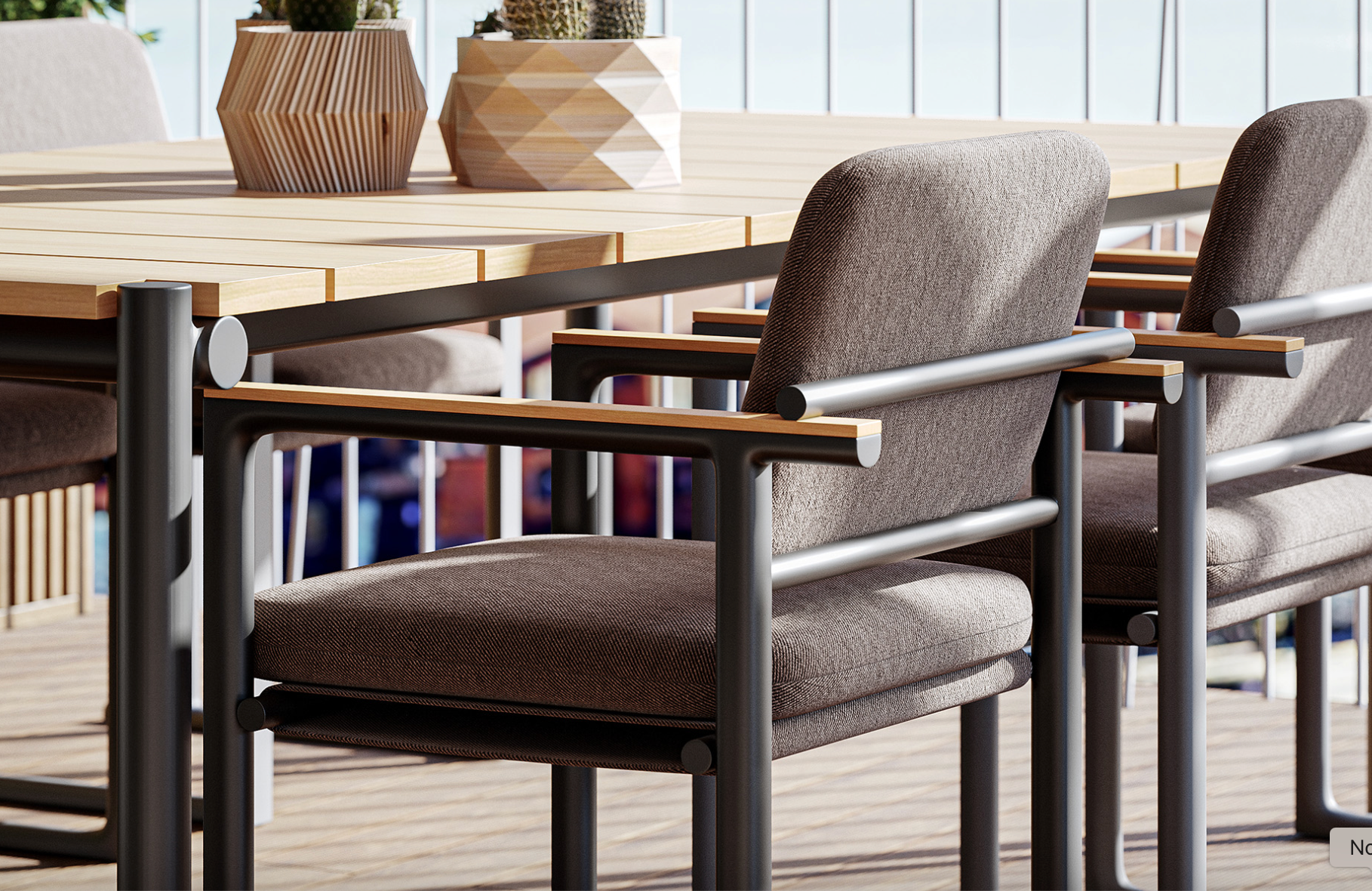 modmobili vondom tulum dining chairs, dining table and coffee table