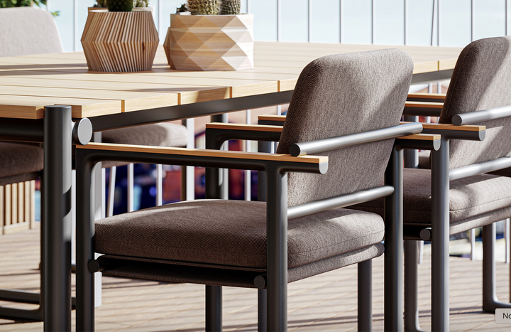 modmobili vondom tulum dining chairs, dining table and coffee table