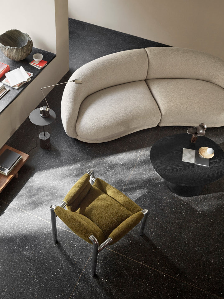Montholon curved sofa and Atli Chair Wendelbo