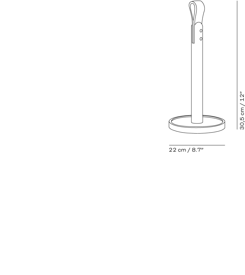 Measurement chart of a cylindrical object with dimensions labeled